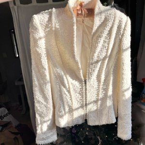 Women's Escada White Beaded Blazer